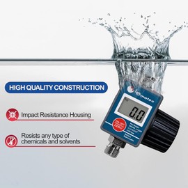 Le Lematec Air Pressure Regulator with Digital Pressure Gauge, Diaphragm Type, 1/4 Inch Universal Thread Male Inlet Fitting, Air Compressor Accessories (DAR02B)