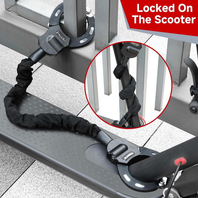 TOKCKYBL Heavy Duty Electric Scooter Lock with Scooter Bag -