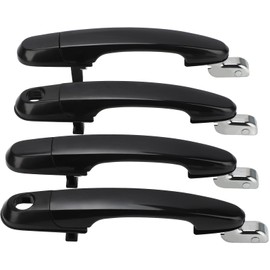 X4XZ 82650-2E000 82660-2E000 Black Exterior Door Handles Front Rear Drive & Passenger Side for 2005-2009 Hyundai Tucson Replace# 83650-2E000 83660-2E000 (Set of 4)