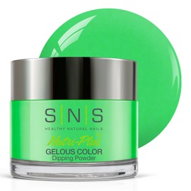 SNS Healthy Natural Nails SNS Nail Dip Powder, Gelous Color Dipping Powder - Mon Petit Chou (Green) - Long-Lasting Dip Nail Color Lasts 14 Days - Low-Odor & No UV Lamp Required - 1 OZ