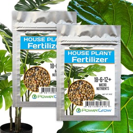 House Plant Fertilizer - Complete Slow Release Formula + Micro Nutrients by PowerGrow - Feeds Houseplants for 8 Months and includes over a Year Supply (2-PACK (House Plant Fertilizer Bag))