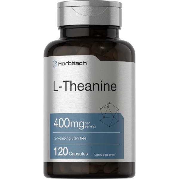 Horbäach L-Theanine Supplement | 400mg | 120 Powder 120 Count