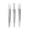 3pcs Acne Clip Facial Pimple Comedone Nippers Curved Straight Blackhead