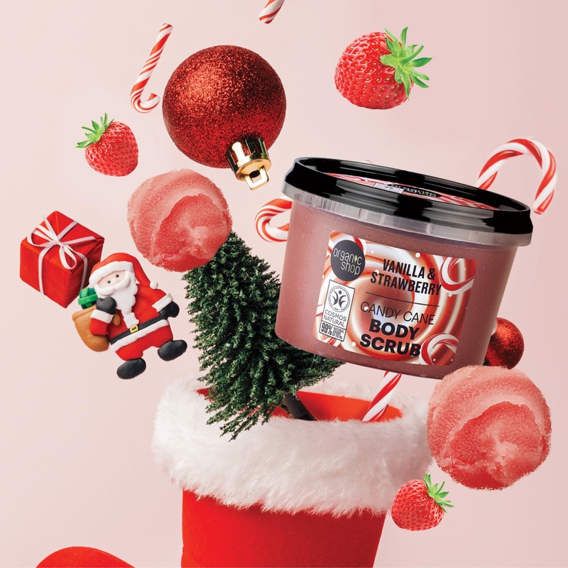 Organic Shop Festive Confection Beauty Set - with Candy Cane