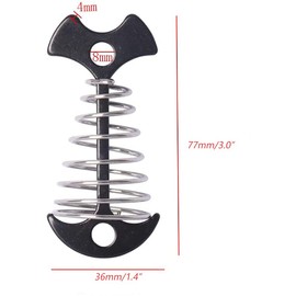Alnicov 10 Pcs Fishbone Deck Anchor with Spring Buckle for Outdoor Camping Hiking Black