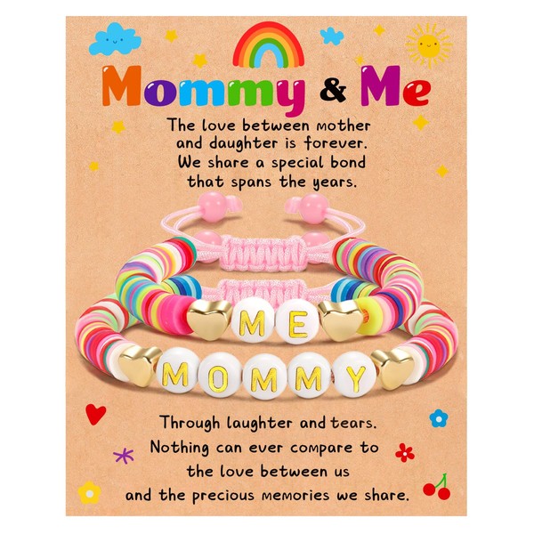 GLITTO Mommy and Me Bracelet, 2 Pcs Matching Mom Mother