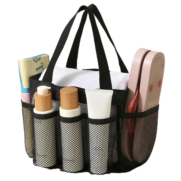 Leseogye Mesh Shower Bag, Portable Mesh Shower Caddy Bag with