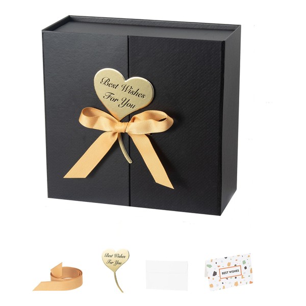 CHARMGIFTBOX Gift Box Black, 22 x 21 x 6.5 cm,