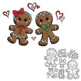 Christmas Gingerbread Man Metal Die Cuts,Gingerbread Man Loves Christmas Cutting Dies Cut Stencils for DIY Scrapbooking Photo Decorative Embossing Paper Dies for Scrapbooking Card Making