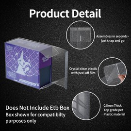 ISPEUIAL 12pcs PET Plastic ETB Protector Case - Elite Trainer Box Protector - ETB Case Compatible with Elite Trainer Boxes