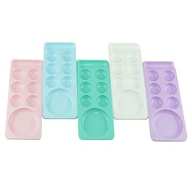 3 Pcs Nail Art Palette Plastic Nail Art Color Mixing Plate Cosmetic Mixing Tray Manicure Tool for Home and Salon Use