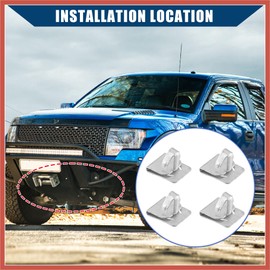 ACROPIX W715288-S439 / Front/Powertrain Skid Plate Clip for Ford F-150 2011-2022 / Transmission Skid Plate Fastener/Surface Coating Treatment/Metal / 4Pcs Car Parts