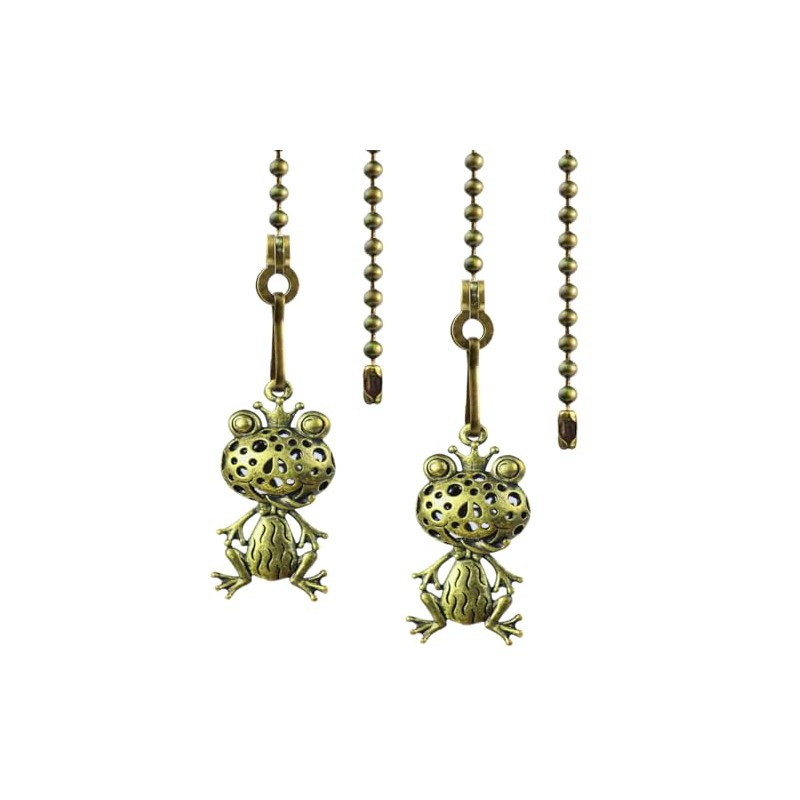OMYZERO 2Pcs Ceiling Fan Pull Chain Set, 12Inch Metal Frog