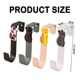 Pack of 4 Children's Door Wardrobe, Door Hooks Inside, Door Hooks for Hanging, Door Coat Rack for Hanging, for Outside Doors, Cupboard Doors, Drawers, Room Door