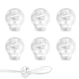Toggle Cord Locks for Drawstrings - Pack of 6 Double Hole Spring Locks - Cord Lock Stoppers for Clothing, Bags, Shoelaces – Clear Single Hole Toggles for DIY & Outdoor Gear