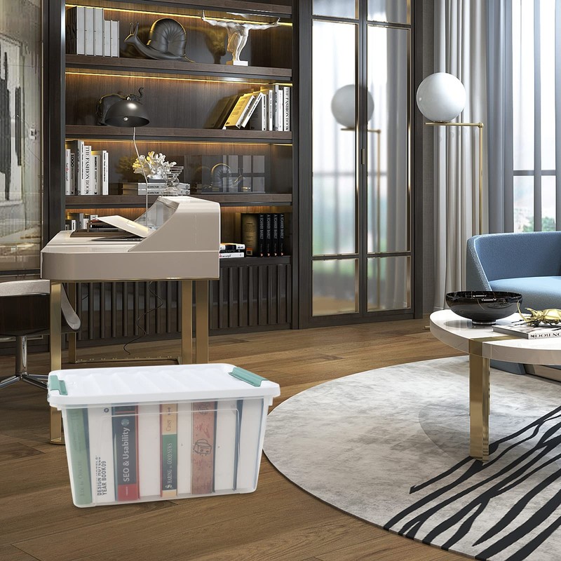 Zerdyne 35 L Clear Large Storage Box, Plastic Storage Bins,