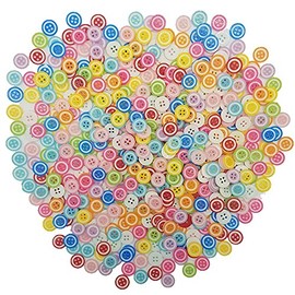 200 botones surtidos, 1/2 pulgadas, 4 agujeros de resina para manualidades y manualidades, costura y decoración