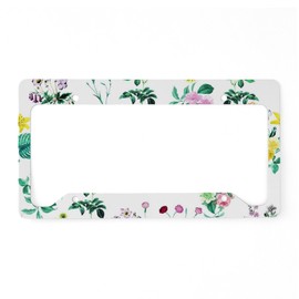 CafePress Delicate Floral Pattern License Plate Holder Aluminum License Plate Frame, License Tag Holder