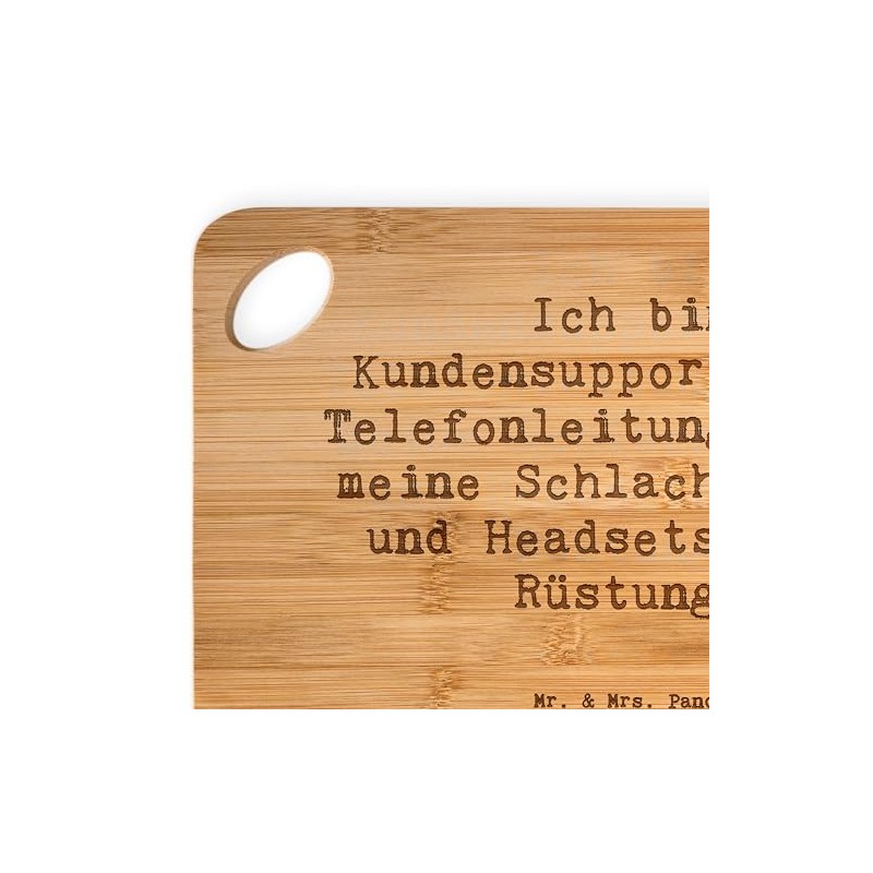 Mr. & Mrs. Panda Bambus - Schneidebrett Spruch Kundensupporterin Heldin