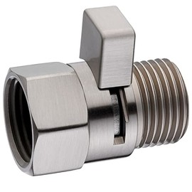BRIGHT SHOWERS Water Flow Control Valve, Brass Shower Head Shut Off Valve with Handle Lever, Flow Regulator Water-Saver Volume, Brushed Nickel