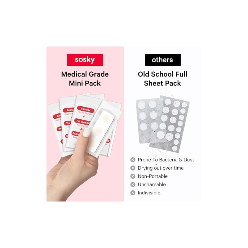 Sosky Invisible Hydrocolloid Acne Patches with Salicylic Acid - 48