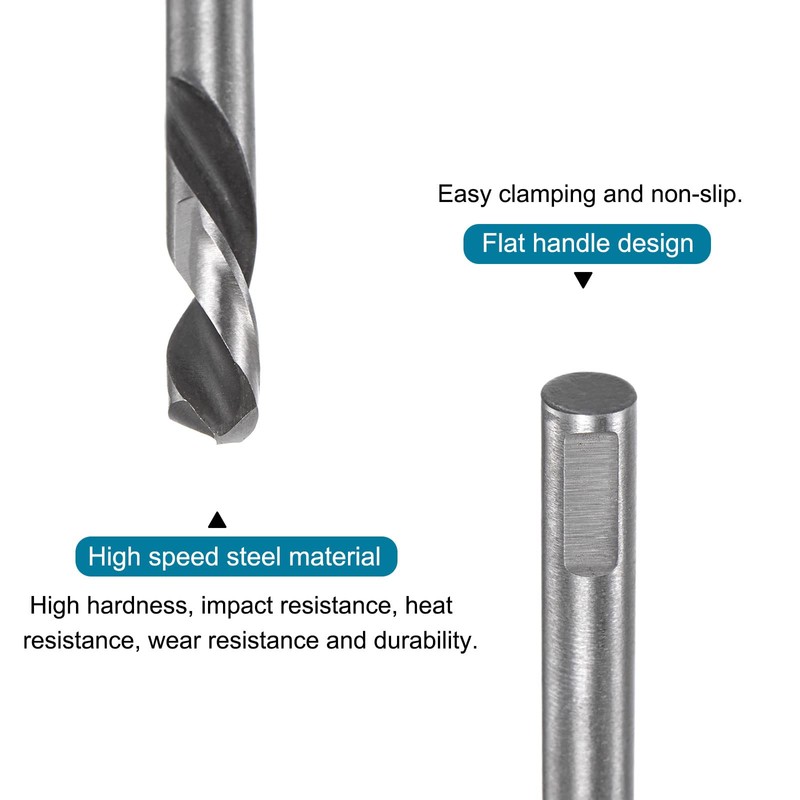 HARFINGTON 10pcs High-Speed Steel Drill Bits 5mmx42mm for Hole Saws