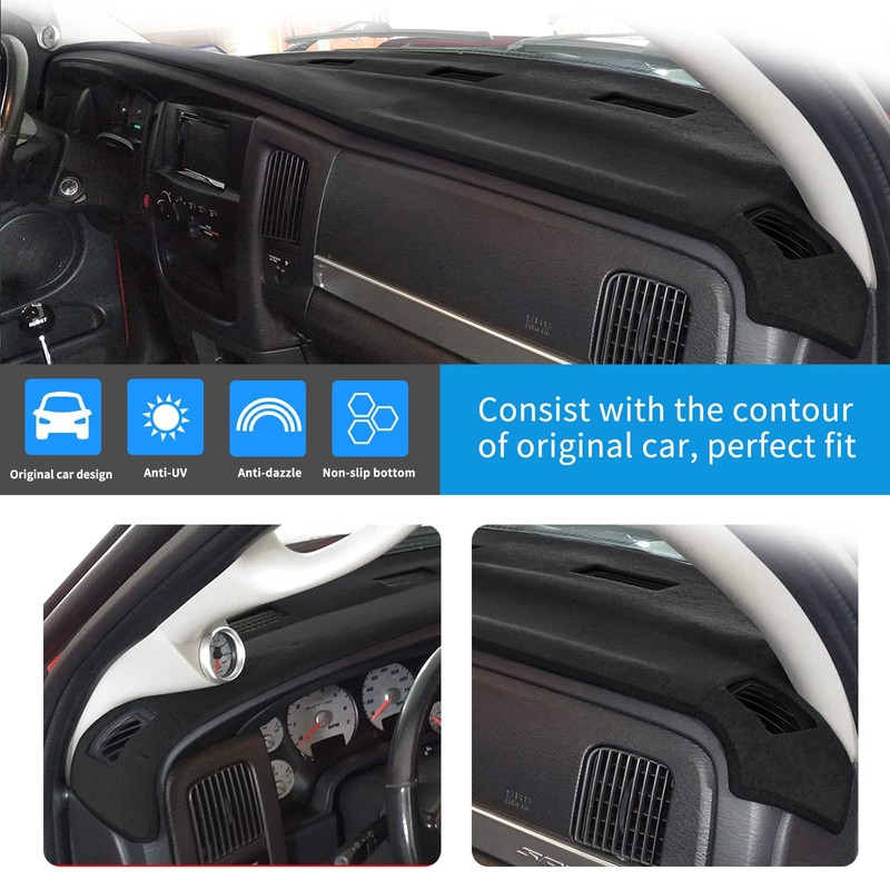 HanLanKa Cubierta de salpicadero compatible con Dodge Ram 1500, 2003-2005