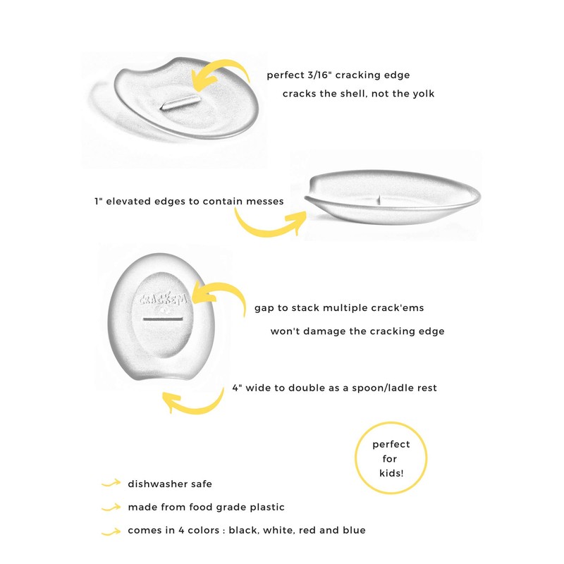 Crack'em Egg Cracker & Spoon Rest (Jet Black) - Perfectly