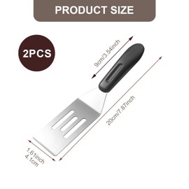 ​Metal Cooking Spatula - ShiningUU 2Pcs Professional Stainless Steel Fish Spatula | Mini Metal Turner for BBQ & Eggs | Small Cooking Spatulas Set for Cooking Fish Eggs Meat