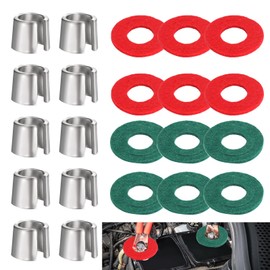 10PCS Battery Post Shims Car Battery Post Terminal Shim with 12 Washers, Automotive Metal Terminal Converter Shim Caps Sleeves, Adapter Spacer Cover for Positive & Negative Connection Part Accessories