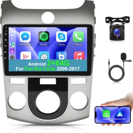 [2+64G] Android 13 Car Radio for Kia Forte 2009-2017 with Wireless Carplay and Android Auto - 9 Inch Touch Screen Car Stereo - Hi-Fi/WiFi/GPS Navigation/SCW + AHD Backup Camera