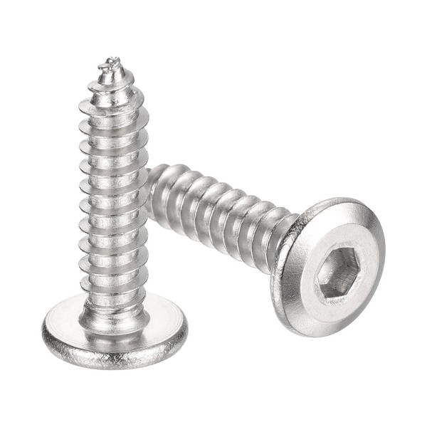 sourcing map M6 x 25mm (25 Pack) Flat Round Socket