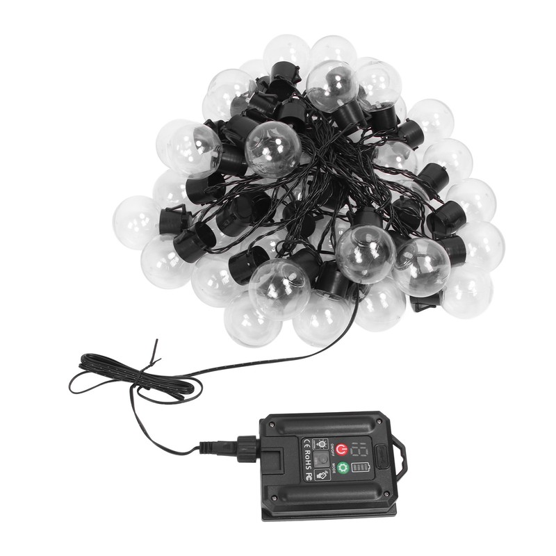 Outdoor String Light with 40 G50 Bulb Waterproof Solar USB