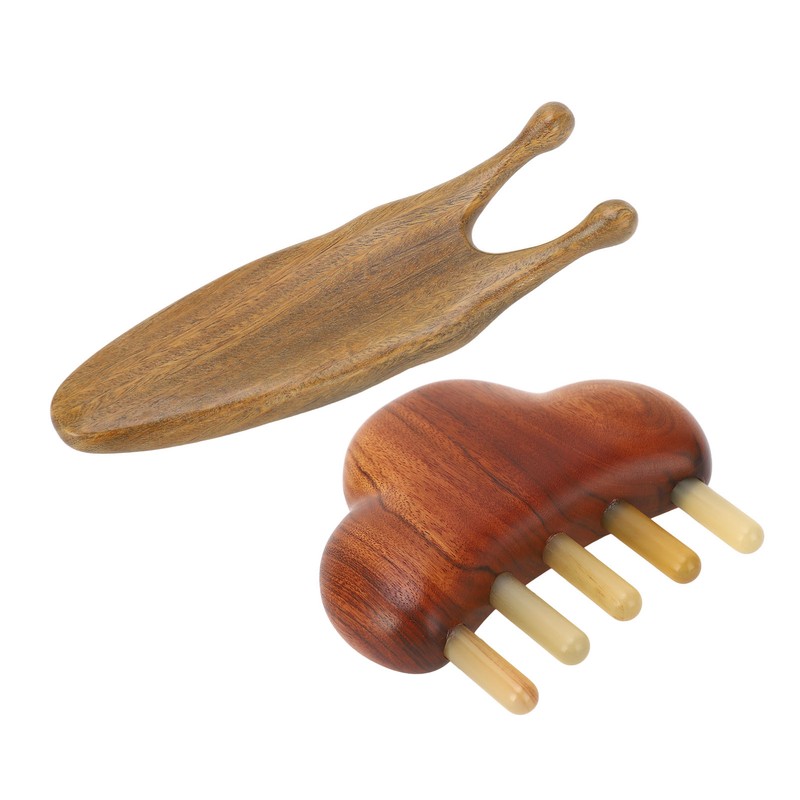 Sandalwood Massage Comb Wide Tooth Scalp Scraping Comb with Nose