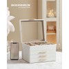 SONGMICS Caja de Joyas, 4 Niveles, Tapa de Cristal, 3