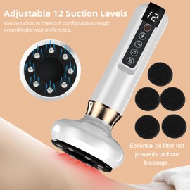shuredross Handheld Cellulite Massager-Cupping Kit for Massage Therapy,Cupping Machine,Cellulite Massager with 12 Suction Modes, Rechargeable & Cordless varially Anti Cellulites Massager