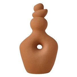 Elements Teracotta Twist Textured Stoneware Ceramic Vase, 7.48x4.41x13.39 Inch