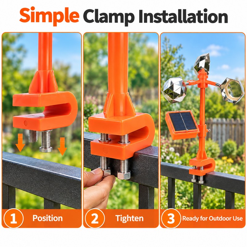 Solar Wind Powered Bird Repeller for Outdoor Use – 360°