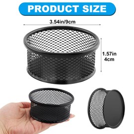 Kryslanix 2 Pack Mesh Paper Clip Holder,Paperclip Holders for Desk Binder Wire Mesh Bowls,Magnetic Paper Clip Holder for Desk,Paper Clip Dispenser,Paper Clip Organizer Office ﻿