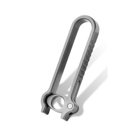 Hamans Belt Key Clip Titanium Keychain Ring Holder Quick Release Detachable Key Chain Clip, Grey, Medium