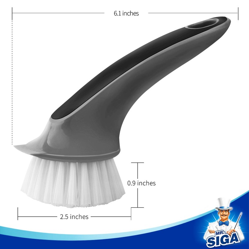 MR.SIGA Pot and Pan Cleaning Brush, Dish Brush for Kitchen,