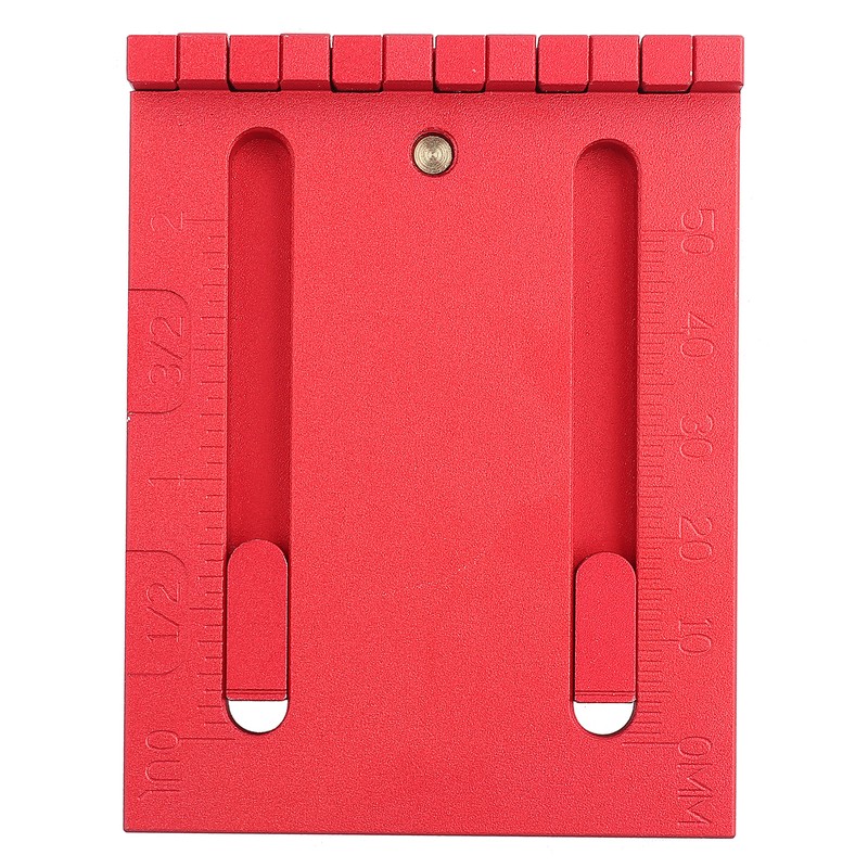 Depth Measuring Ruler Red Aluminum Alloy Brass Woodworking Measurement Tool
