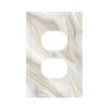 CKHTER White Gray Gold Marble Outlet Covers Light Switch Cover
