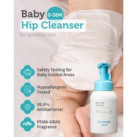 GOONGBE Baby Diapering Cleanser - Korean Baby Hip Buttocks Wash for Baby's Sensitive Skin - Dermatologically Tested - pH 5.5 Soft and Dense Bubble Foam, 10.1 fl.oz.