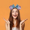 DRESHOW 2 Pack Mouse Ears Bow Headbands Glitter Party Decoration