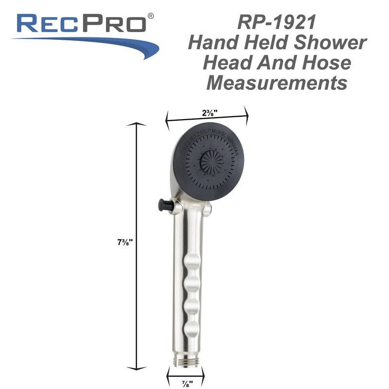 RecPro RV Handheld Shower Head and Hose with Shut Off