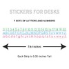 Removable Desk Stickers - Alphabet Letters Strips and 0-20 Numbers