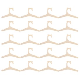 Dzmuero Baby Clothes Hangers, Pack of 20 Children's Clothes Hangers, Doll Hangers, Wooden Baby Hangers, Cute Bear Shape, Groove Design, Decoration, Hanging Clothes (12.1 x 22.8 cm)