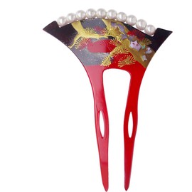 Kyoto Kimono Cafe 2-Piece Luxury Kanzashi with Beautiful Pearl and Gold, WK2-4