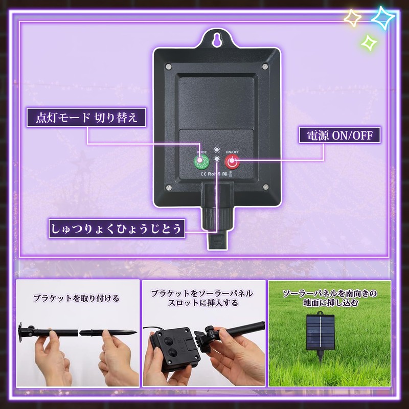 Illumination, Solar Light, Large Panel, Waterproof, 300 LED, 30 m,